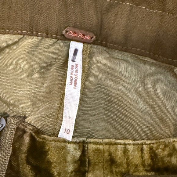 Free People Paxton Parachute Velvet Utility Skirt Zip Drawstring Olive Green - Picture 6 of 6